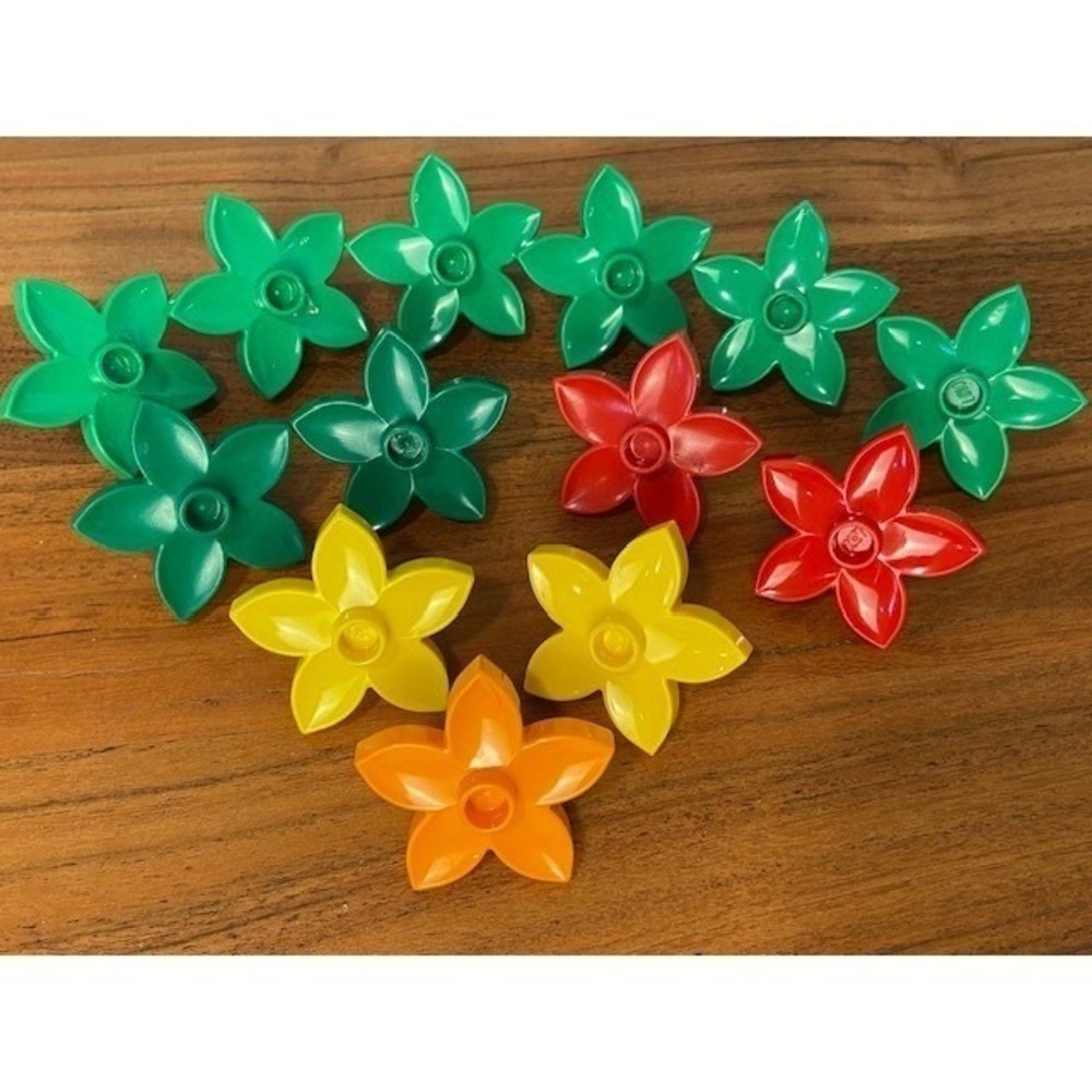 LEGO Duplo Flowers Lot 13pc Replacement Red Yellow Green Orange Garden Part 6510